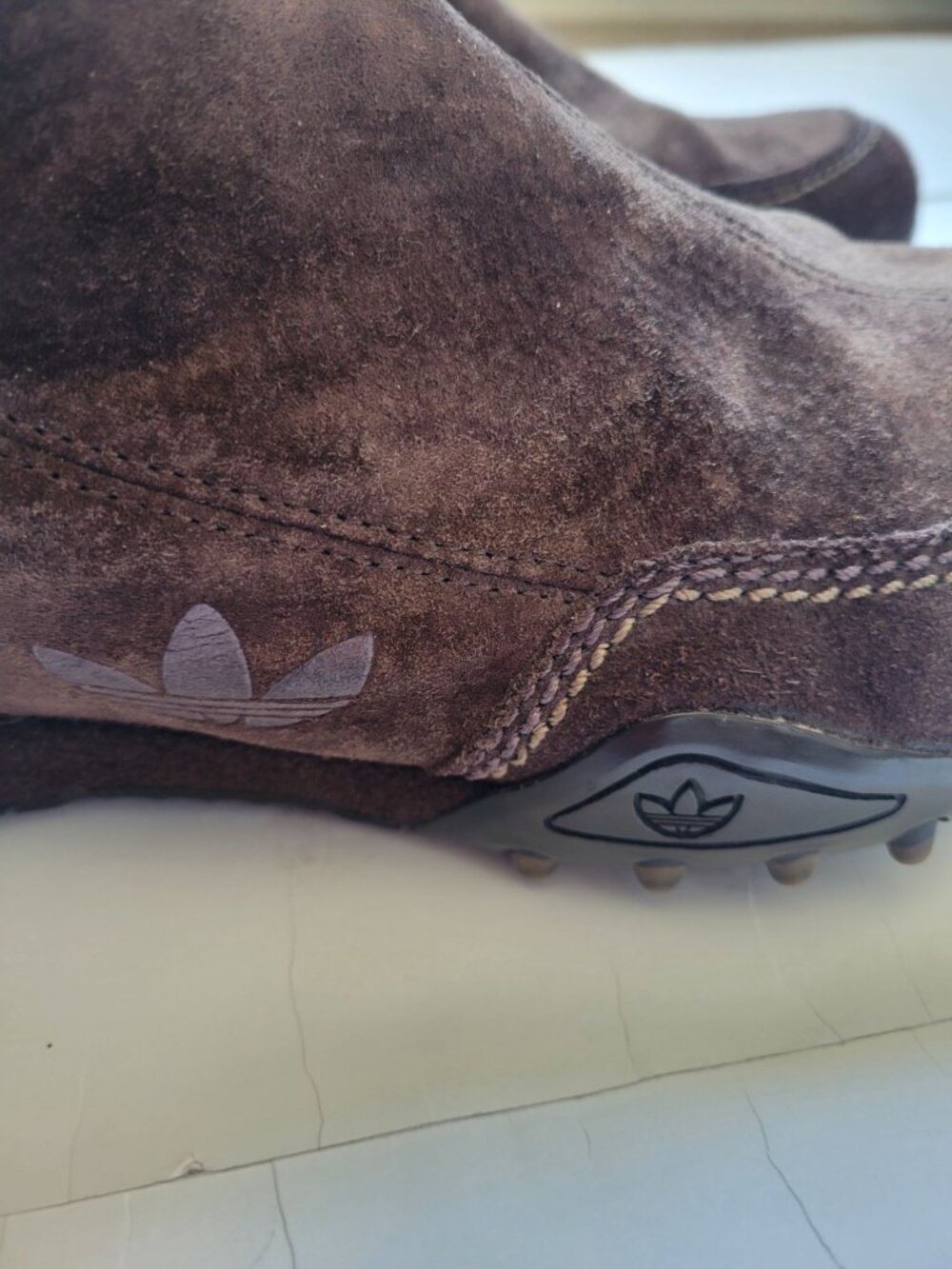 Adidas Opium Torsion boots featuring brown suede and a full zip Vintage Size 7.5 - Picture 5 of 11